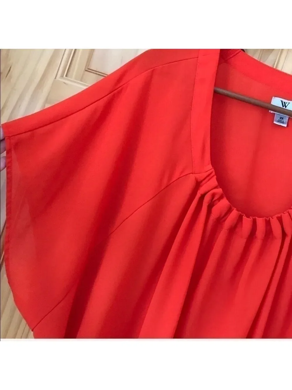 Worthington woman pleated neck blouse plus size 2X